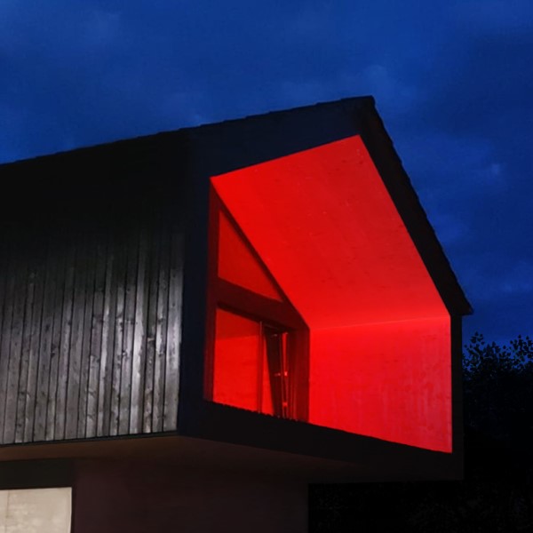 Lichtdesign eines Architektenhauses Einfamilienhaus in Schöllkrippen bei Aschaffenburg (Spessart)