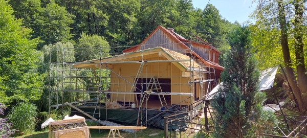 Baustellenfoto eines Wohnhausanbaus in Biebergemünd Main Knzig Kreis